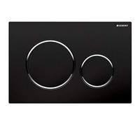 Geberit Sigma20 plaques de déclenchement pour rinçage à 2 quantités, rond, 115882KM1, 115882KM1, Colorazione: nero / cromato lucido - CM