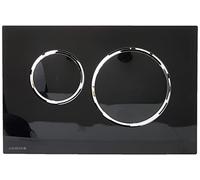 Geberit Sigma20 plaques de déclenchement pour rinçage à 2 quantités, rond, 115882KM1, 115882KM1, Colorazione: nero / cromato lucido - CM