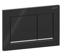 Geberit Omega20 Plaque de déclenchement, pour rinçage à 2 quantités, rectangulaire, 115.080.KM.1, 115.080.KM.1, Colorazione: nero / cromato lucido / cromato lucido / nero