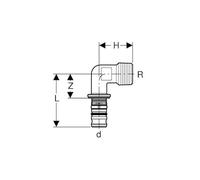 Geberit 612.253.00.5 Mepla Gomito a Pressare 90 Gradi Macschio