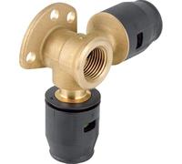 Geberit 651.295.00.1 Pushfit Raccordo a Gomito Doppio Flangiato 20x1/2, Grigio