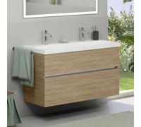 Geberit Acanto lavabo doppio, evineo ineo5 evo mobile, La: 120 cm, 2 scomparti estraibili, con maniglia incassata,, 501880006+BE0979OA, Acanto [Mobili da Bagno > Mobili con Doppio Lavabo]