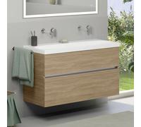 Geberit Acanto lavabo doppio, evineo ineo5 evo mobile, La: 120 cm, 2 scomparti estraibili, con maniglia incassata,, 501880008+BE0979OA, Acanto [Mobili da Bagno > Mobili con Doppio Lavabo]