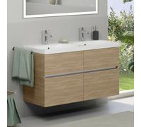 Geberit Acanto lavabo doppio, evineo ineo5 evo mobile, La: 120 cm, 4 scomparti estraibili, con maniglia incassata,, 500627012+BE0980OA, Acanto [Mobili da Bagno > Mobili con Doppio Lavabo]