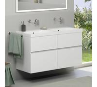 Geberit Acanto lavabo doppio, evineo ineo5 evo mobile, La: 120 cm, 4 scomparti estraibili, con maniglia incassata,, 500628012+BE0980WH, Acanto [Mobili da Bagno > Mobili con Doppio Lavabo]