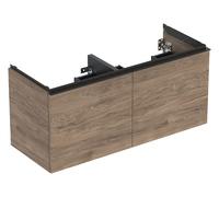 Geberit Acanto meuble sous lavabo double, 2 tiroirs et 2 tiroirs intérieurs, suspendu, 1184x541x475mm, 503007JR1, 503007JR1, Colorazione: Struttura e frontale: noce hickory / melamina, maniglia: lava