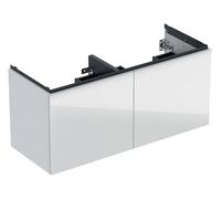 Geberit Acanto meuble sous lavabo double, 2 tiroirs et 2 tiroirs intérieurs, suspendu, 1184x541x475mm, 503007012, 503007012, Colorazione: Carcassa: bianco / lucido Frontale: bianco / vetro lucido, man