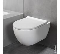 Set per WC sospeso Geberit Acanto, incl. sedile per WC, sciacquone a basso flusso, TurboFlush, 502.774., Colorazione: bianco / KeraTect - 502.774.00.8