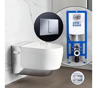 Geberit AquaClean Mera Comfort SET completo smart WC con elemento incasso neeos,, 146210211+16791CR#SET, Comfort AquaClean Mera bianco/cromo [WC > Smart WC]
