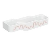 Geberit Bambini paesaggio di gioco e lavaggio, L:140cm, 3 lavabi, lavabo inferiore a destra, senza sfioratore, 502.976., Colorazione: bianco-alpino / decoro: rosso carminio - arancio / foro per rubine