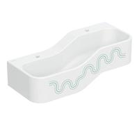 Geberit Bambini paesaggio di gioco e lavaggio, larghezza: 90 cm, 2 lavabi, lavabo più profondo a sinistra, senza sfioratore, 502.973., Colorazione: bianco-alpino / decoro: verde bosco - verde chiaro /