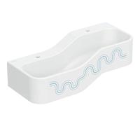 Geberit Bambini jeu et lavabo, largeur:90cm, 2 places de lavage, bassin plus profond à gauche, sans trop-plein, 502973SX1, 502973SX1, Colorazione: bianco-alpino / decoro: blu oceano - azzurro / foro p