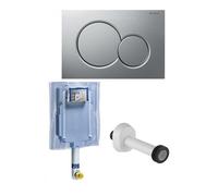 GEBERIT CASSETTA INCASSO COMPLETA PLACCA CROMO+CANOTTO BIANCO