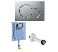 GEBERIT CASSETTA SCARICO INCASSO WC UNICA+ PLACCA SIGMA 01 CROMATA E CANOTTO