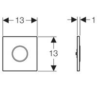 Geberit, commande pour urinoir avec déclenchement électronique du rinçage, alimentation au réseau, plaque de recouvrement type 10, 116025KJ1, 116025KJ1, Colorazione: bianco / cromo lucido cromato - CM