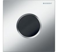 Comando orinatoio Geberit con scarico elettronico, funzionamento a batteria, piastra di copertura tipo 01, Colorazione: cromo opaco / rivestito facile da pulire - 116.031.JQ.5