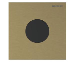 Geberit, commande pour urinoir, type 40 plaque de recouvrement, avec déclenchement électronique du rinçage, alimentation par pile, ronde, acier inox, 116034QF1, 116034QF1, Colorazione: ottone spazzola