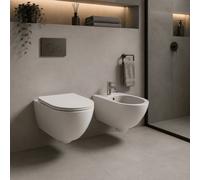 Geberit Coppia Sanitari Vaso WC e Bidet Sospeso Linea Colibrì Colore Bianco