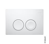 Geberit Delta25 Plaque de déclenchement pour rinçage à 2 quantités, 115.125.11.5, 115.125.11.5, Colorazione: bianco-alpino