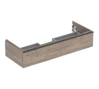 Mobiletto Geberit iCon per lavabo, 1 cassetto, 118,4x24,7x47,6 cm, 502313, Colorazione: Frontale/carcassa: noce hickory/melamina texture legno, manico: lava/verniciato a polvere opaco - 502.313.JR.1