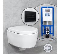 Geberit iCon Compact WC sospeso & Tellkamp sedile WC con elemento incasso neeos,, 204030000+16601BM#SET, iCon bianco [WC > WC con Elementi Incasso]