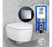 Geberit iCon Compact WC sospeso & Tellkamp sedile WC con elemento incasso neeos,, 204030000+16601CR#SET, iCon bianco [WC > WC con Elementi Incasso]