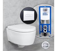 Geberit iCon Compact WC sospeso & Tellkamp sedile WC con elemento incasso neeos,, 204030000+16601WH#SET, iCon bianco [WC > WC con Elementi Incasso]