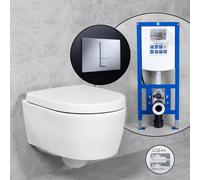 Geberit iCon Compact WC sospeso & Tellkamp sedile WC con elemento incasso neeos,, 204030000+16791CR#SET, iCon bianco [WC > WC con Elementi Incasso]