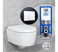 Geberit iCon Compact WC sospeso & Tellkamp sedile WC con elemento incasso neeos,, 204030000+16791WH#SET, iCon bianco [WC > WC con Elementi Incasso]
