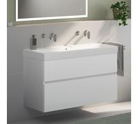 Geberit iCon lavabo doppio, evineo ineo5 evo mobile, La: 120 cm, 2 scomparti estraibili, con maniglia incassata,, 124025600+BE0979WM, iCon [Mobili da Bagno > Mobili con Doppio Lavabo]