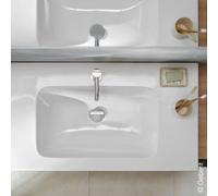 Lavabo Geberit iCon Light, 90 cm x 48 cm, con foro per rubinetto, con sfioratore,501840, Colorazione: bianco - 501.840.00.1