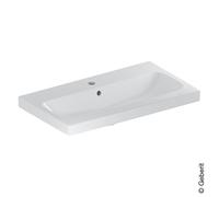 Geberit iCon Light lavabo avec saillie raccourcie, 75 cm x 42 cm, avec trou pour robinetterie, avec trop-plein,501842, 501842002, 501842002, Colorazione: bianco/KeraTect - CM