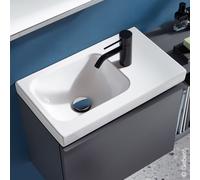 Geberit iCon Light lave-mains, 53 cm x 31 cm, avec trou de robinetterie à droite, sans trop-plein, surface de pose à droite, 501832, 501832002, 501832002, Colorazione: bianco/KeraTect - CM