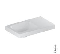 Geberit iCon Light lave-mains, 53 cm x 31 cm, sans trou de robinetterie, sans trop-plein, surface de pose à droite, 501832, 501.832.00.4, 501.832.00.4, Colorazione: bianco/KeraTect