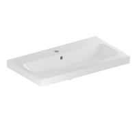 Lavabo Geberit iCon Light a sporgenza ridotta, 75 cm x 42 cm, con foro per rubinetto, con sfioratore,501842, Colorazione: bianco - 501.842.00.1
