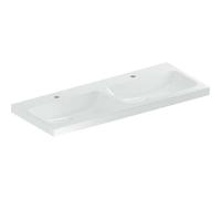 Geberit iCon Light lavabo double, 120 cm x 48 cm, avec 2 trous pour robinets, sans trop-plein,501838, 501838005, 501838005, Colorazione: bianco - CM