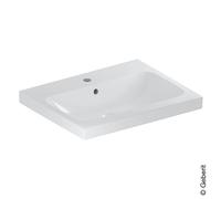 Geberit iCon Light lavabo, 60 cm x 48 cm, avec trou pour robinetterie, avec trop-plein,501834, 501834002, 501834002, Colorazione: bianco/KeraTect - CM