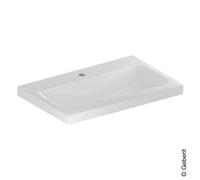 Geberit iCon Light lavabo, 75 cm x 48 cm, avec trou pour robinetterie, sans trop-plein,501835, 501.835.00.6, 501.835.00.6, Colorazione: bianco/KeraTect