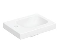 Lavamano Geberit iCon Light, 38 cm x 28 cm, con foro per rubinetto a sinistra, senza troppopieno, ripiano a sinistra, 501831, Colorazione: Bianco Opaco - 501.831.JT.1