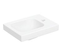 Lavamano Geberit iCon Light, 38 cm x 28 cm, senza foro per rubinetto, senza troppopieno, superficie di appoggio a destra, 501830, Colorazione: Bianco opaco - 501.830.JT.1