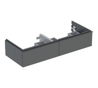 Mobiletto Geberit iCon per lavabo doppio, 2 cassetti, 118,4x24,7x47,6 cm, 502314, Colorazione: Frontale/carcassa: lava/opaco laccato, manico: lava/opaco verniciato a polvere - 502.314.JK.1