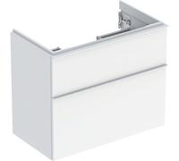 Mobiletto Geberit iCon per lavabo, sporgenza corta, 74x61,5x41,6 cm, 502308, Colorazione: Frontale/carcassa: bianco/laccato lucido, maniglia: bianco/opaco verniciato a polvere - 502.308.01.1