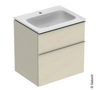 Geberit iCon Set lavabo 502.331.JL.1 – mobile 2 cassetti 60x63x48 cm, bianco KeraTect/grigio sabbia