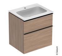 Geberit iCon - Mobiletto con lavabo, 60x48x63 cm, 2 cassetti, rovere 502.335.JH.1