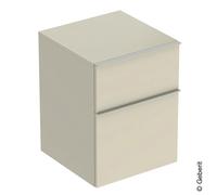 Geberit iCon armoire latérale, 2 tiroirs, 45x60x47,6 cm, 502315, 502315JL1, 502315JL1, Colorazione: Frontale/carcassa: grigio sabbia/laccato lucido, maniglia: grigio sabbia/opaco verniciato a polvere