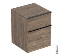 Geberit iCon armoire latérale, 2 tiroirs, 45x60x47,6 cm, 502315, 502315JR1, 502315JR1, Colorazione: Frontale/carcassa: noce hickory/melamina texture legno, manico: lava/verniciato a polvere opaco - CM