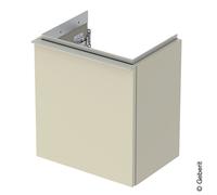 Mobiletto Geberit iCon per lavabo, 1 anta a sinistra, 37x41,5x27,9 cm, 502301, Colorazione: Frontale/carcassa: grigio sabbia/laccato lucido, maniglia: grigio sabbia/opaco verniciato a polvere - 502.301.JL.1