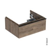 Geberit iCon, armoire basse pour lavabo, 1 tiroir, 59,2x24,7x47,6 cm, 502310, 502310JR1, 502310JR1, Colorazione: Frontale/carcassa: noce hickory/melamina texture legno, manico: lava/verniciato a polve