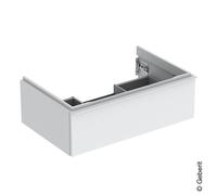 Mobiletto Geberit iCon per lavabo, 1 cassetto, 74x24,7x47,6 cm, 502311, Colorazione: Frontale/carcassa: bianco/laccato opaco, maniglia: bianca/verniciata a polvere opaca - 502.311.01.3