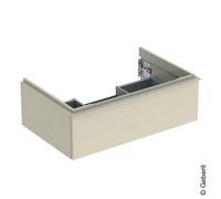 Geberit iCon armoire basse pour lavabo, 1 tiroir, 74x24,7x47,6 cm, 502311, 502.311.JL.1, 502.311.JL.1, Colorazione: Frontale/carcassa: grigio sabbia/laccato lucido, maniglia: grigio sabbia/opaco verni